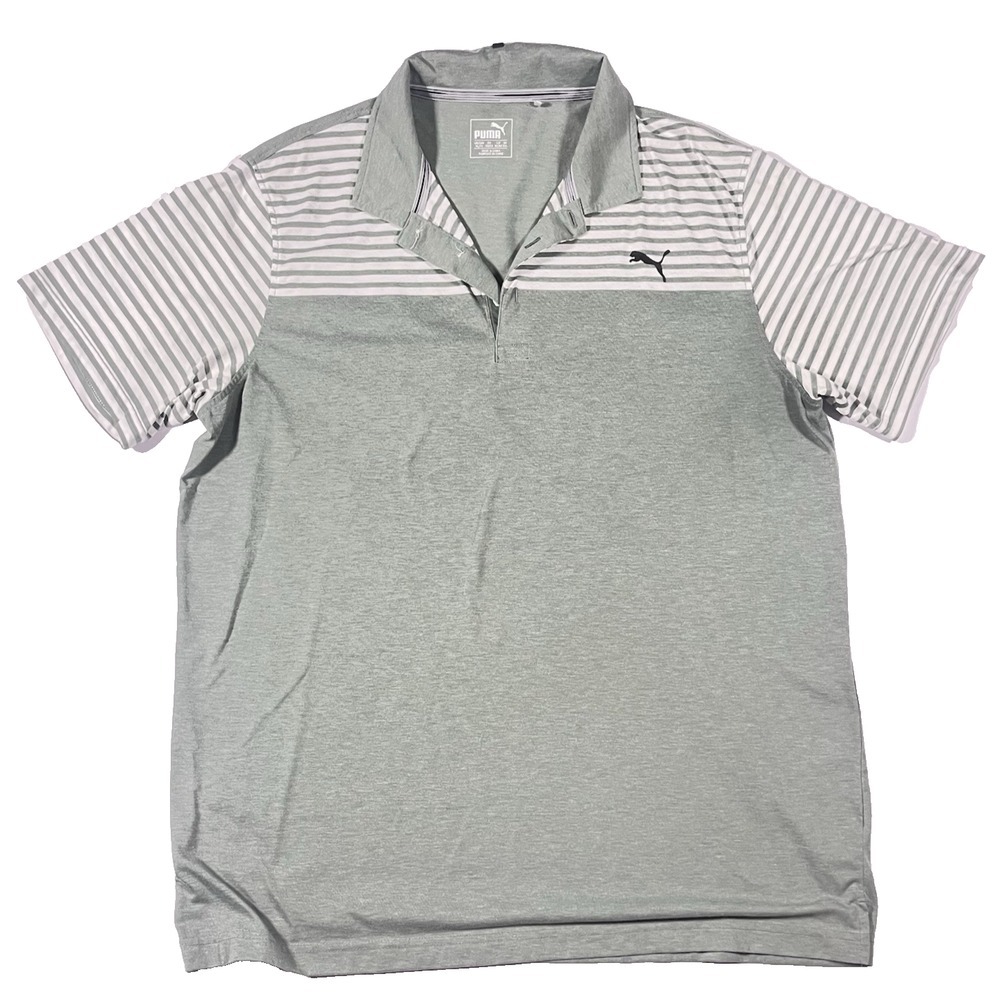 Puma Green Golf Polo Shirt Mens XL Dry Cell Performance Stretch